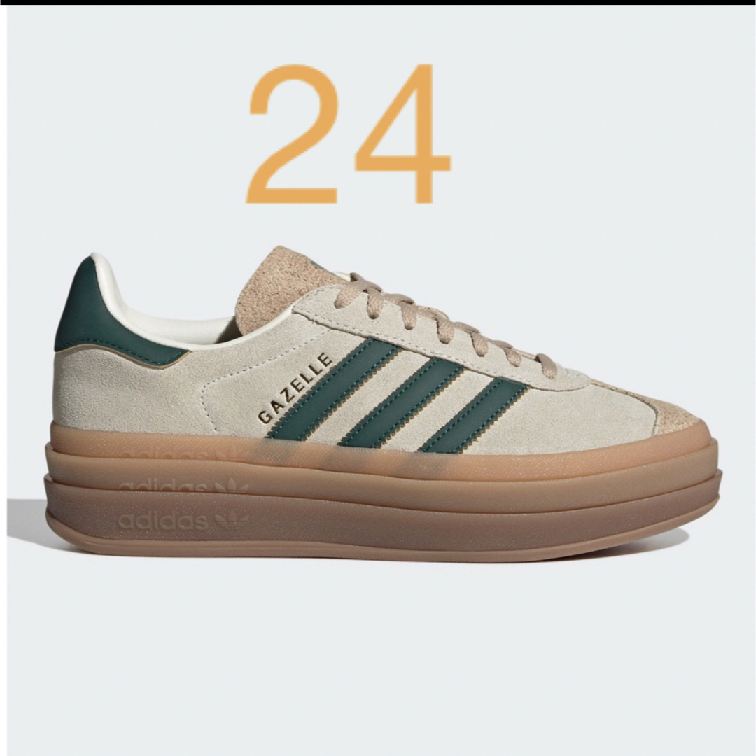 24 adidas ガゼル ボールド 厚底-