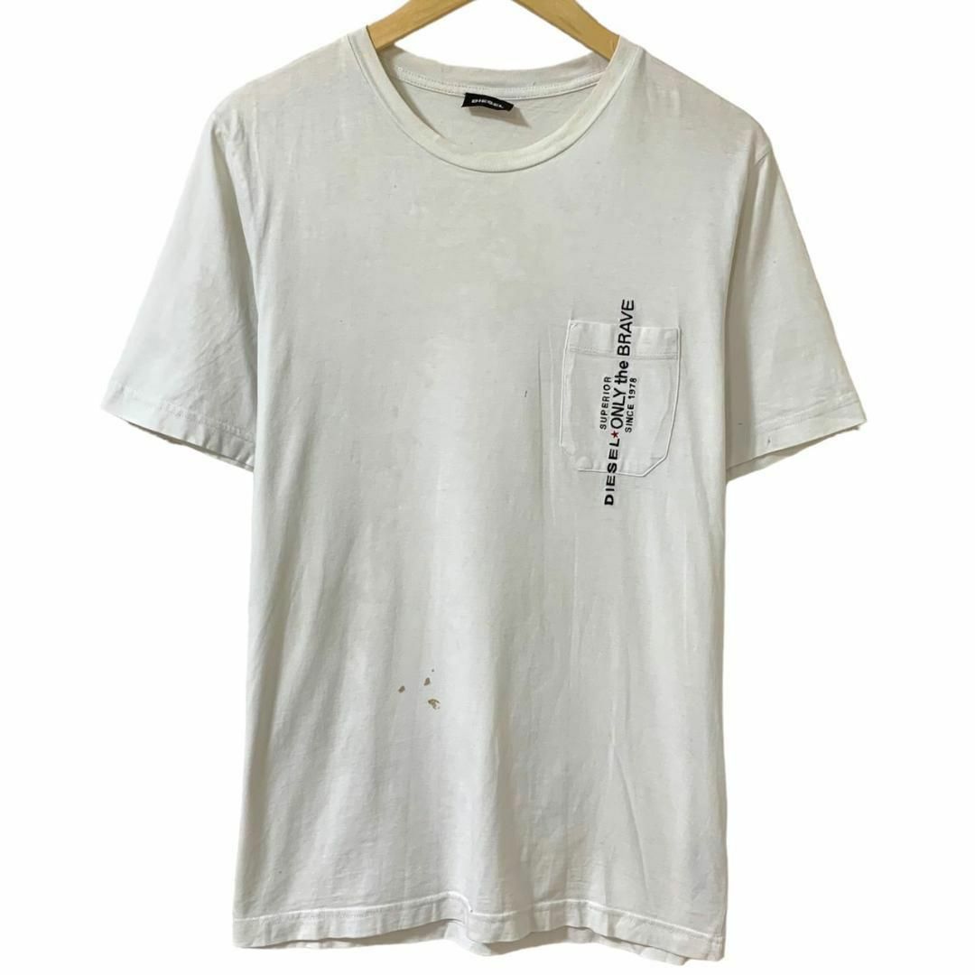 DIESEL(ディーゼル)のDIESEL ディーゼル 半袖 Tシャツ トップス ホワイト メンズ ブランド メンズのトップス(Tシャツ/カットソー(半袖/袖なし))の商品写真