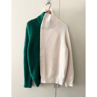 Sacai サカイ 23SS 23-03015M Knit Pullover ニット ダメージ加工 プルオーバーセーター グリーン