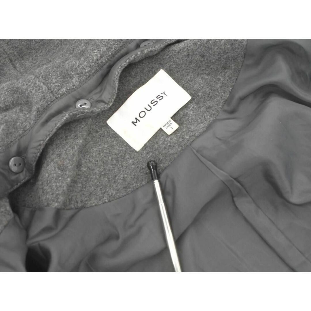 moussy(マウジー)のMOUSSY マウジー ウール混 フード 付 ノーカラー コート size1/グレー ◆■ レディース レディースのジャケット/アウター(その他)の商品写真