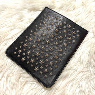 ジミーチュウ(JIMMY CHOO)の本物 美品  ジミーチュウ レザー スタースタッズ iPadケース 黒 バッグ(その他)