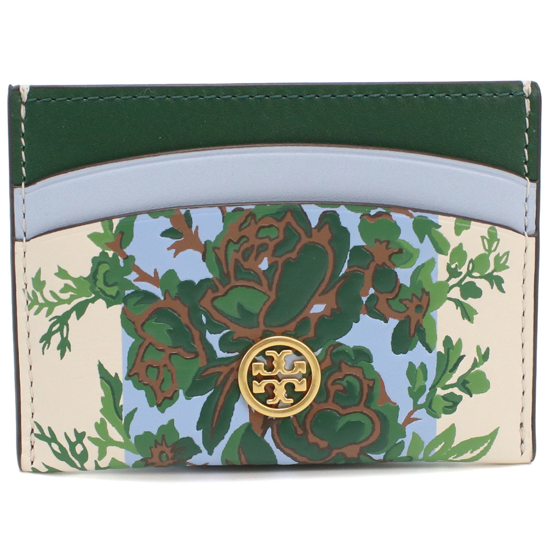 tob143037011品番Tory Burch トリーバーチ ROBINSON MADELINE CASTAING 143037 カードケース IVORY-BLUE-GREEN RAY グリーン系 レディース