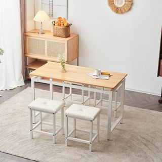 ダイニングテーブルセット 5点セット 木目調 おしゃれ コンパクト