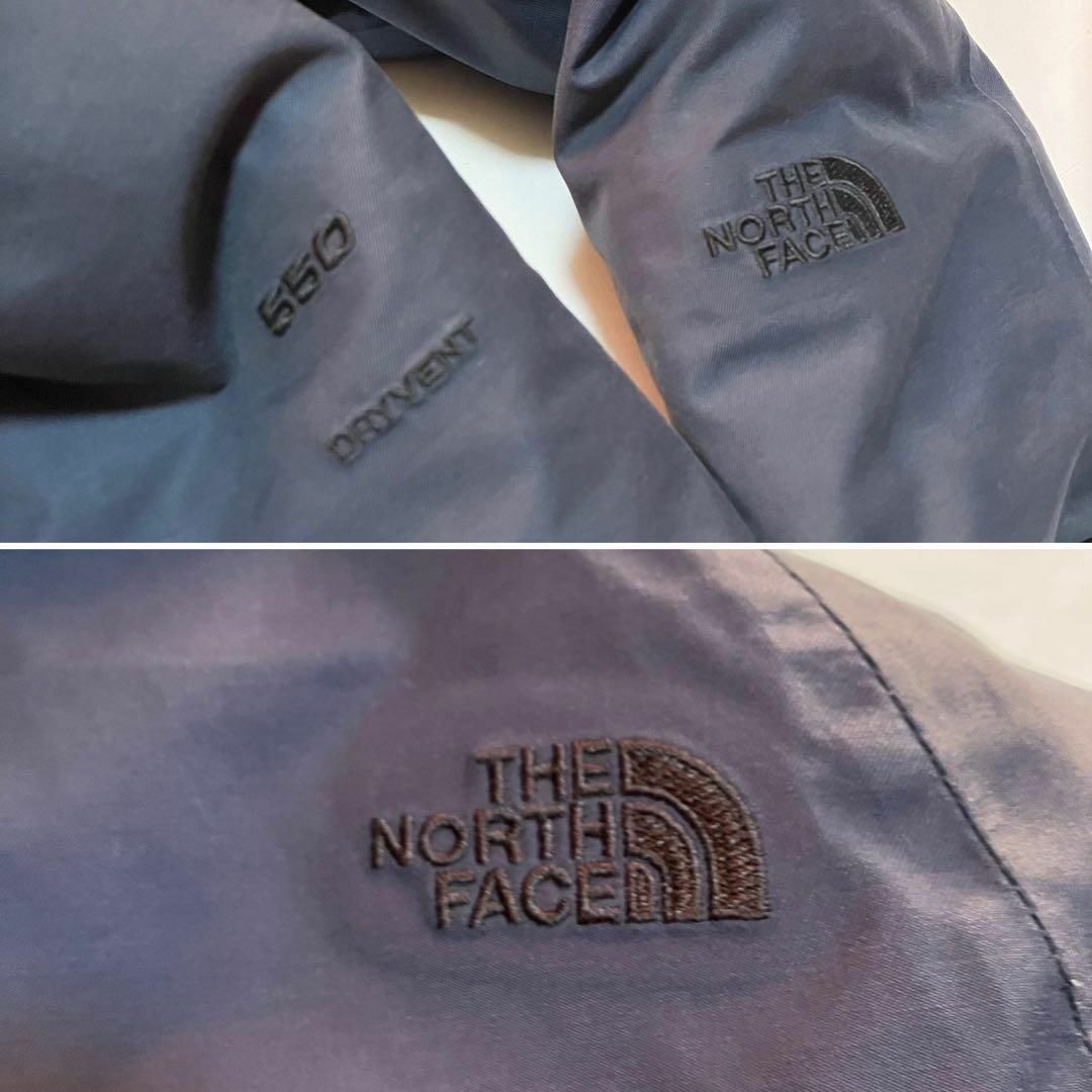 THE NORTH FACE(ザノースフェイス)のノースフェイス ロングダウンジャケット コート 型押ロゴ ネイビー M レディースのジャケット/アウター(ダウンコート)の商品写真