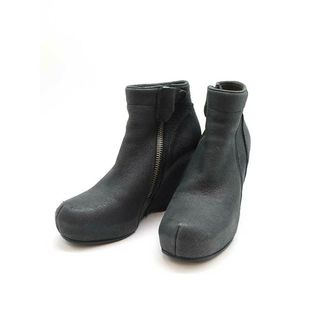 リックオウエンス(Rick Owens)のRick Owens リックオウエンス ウェッジソールサイドジップブーティ チャコール(ブーツ)