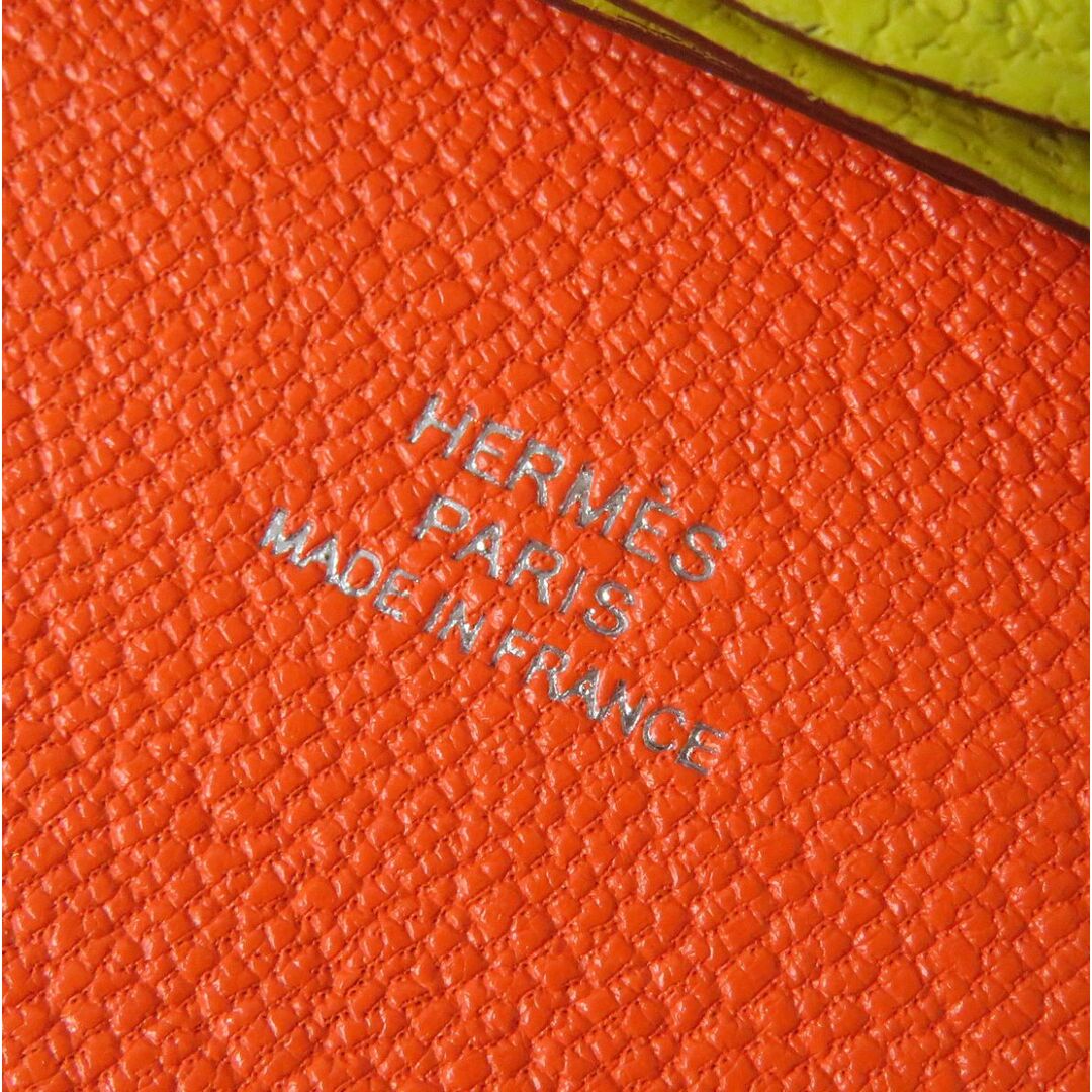 未使用品△HERMES エルメス バスティア ヴェルソ シェーブル チェンジコインケース/小銭入れ クミン×オレンジ B刻印 フランス製 箱付き