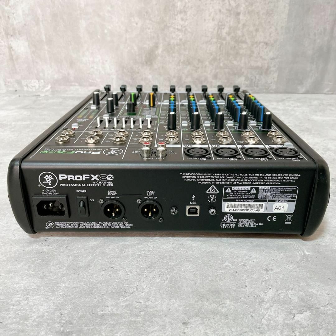 美品 マッキー ProFX8v2 プロフェッショナルエフェクト付ミキサー 8ch