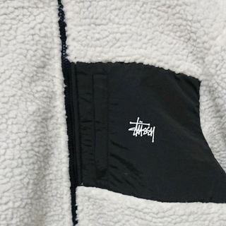 STUSSY - 希少 ステューシー 刺繍ロゴ リバーシブル ボア フリース