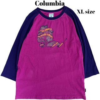 コロンビア(Columbia)のColumbia ラグランTシャツ 七分丈 フォレスト パープル系(Tシャツ/カットソー(七分/長袖))