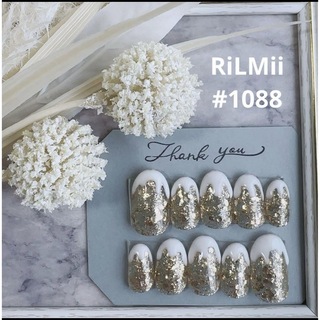 RiLMii#1088 ゴールド×ホワイト/ネイルチップ