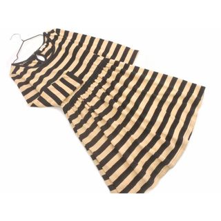 ロペピクニック(Rope' Picnic)のRope Picnic ロペピクニック ボーダー Aライン ワンピース size36/ベージュｘ黒 ◇■ レディース(ミニワンピース)