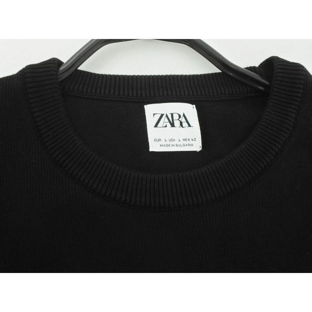 ZARA(ザラ)のZARA ザラ クルーネック ニット セーター sizeL/黒 ◇■ メンズ メンズのトップス(ニット/セーター)の商品写真