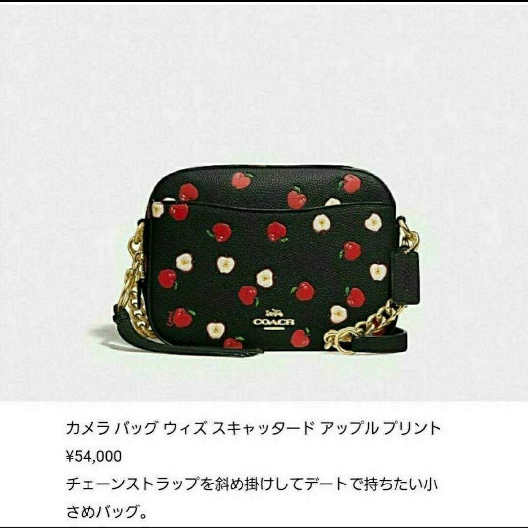 COACH - COACH カメラバッグ アップルプリント(BLACK) ☆ 未使用品の ...