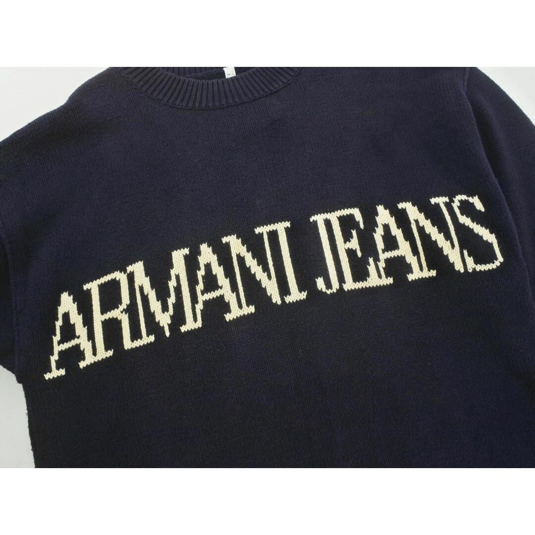 ARMANI JEANS(アルマーニジーンズ)のARMANI JEANS アルマーニジーンズ ロゴ コットン ニット セーター sizeL/濃紺 ◇■◎メンズ メンズのトップス(ニット/セーター)の商品写真