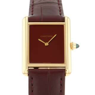 カルティエ(Cartier)のカルティエ タンク ルイ カルティエ K18YGイエローゴールド WGTA0190 Cartier 腕時計 レッド文字盤(腕時計)