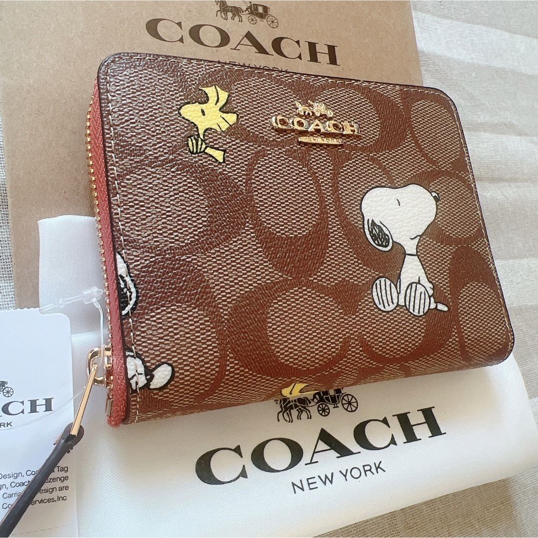 【本日最終出品】COACH コーチ スヌーピーコラボ 2つ折り財布