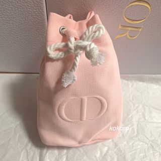 ディオール(Dior)の訳あり ディオール カプチュールノベルティ 巾着ポーチ ピンク キャンバス布(ポーチ)