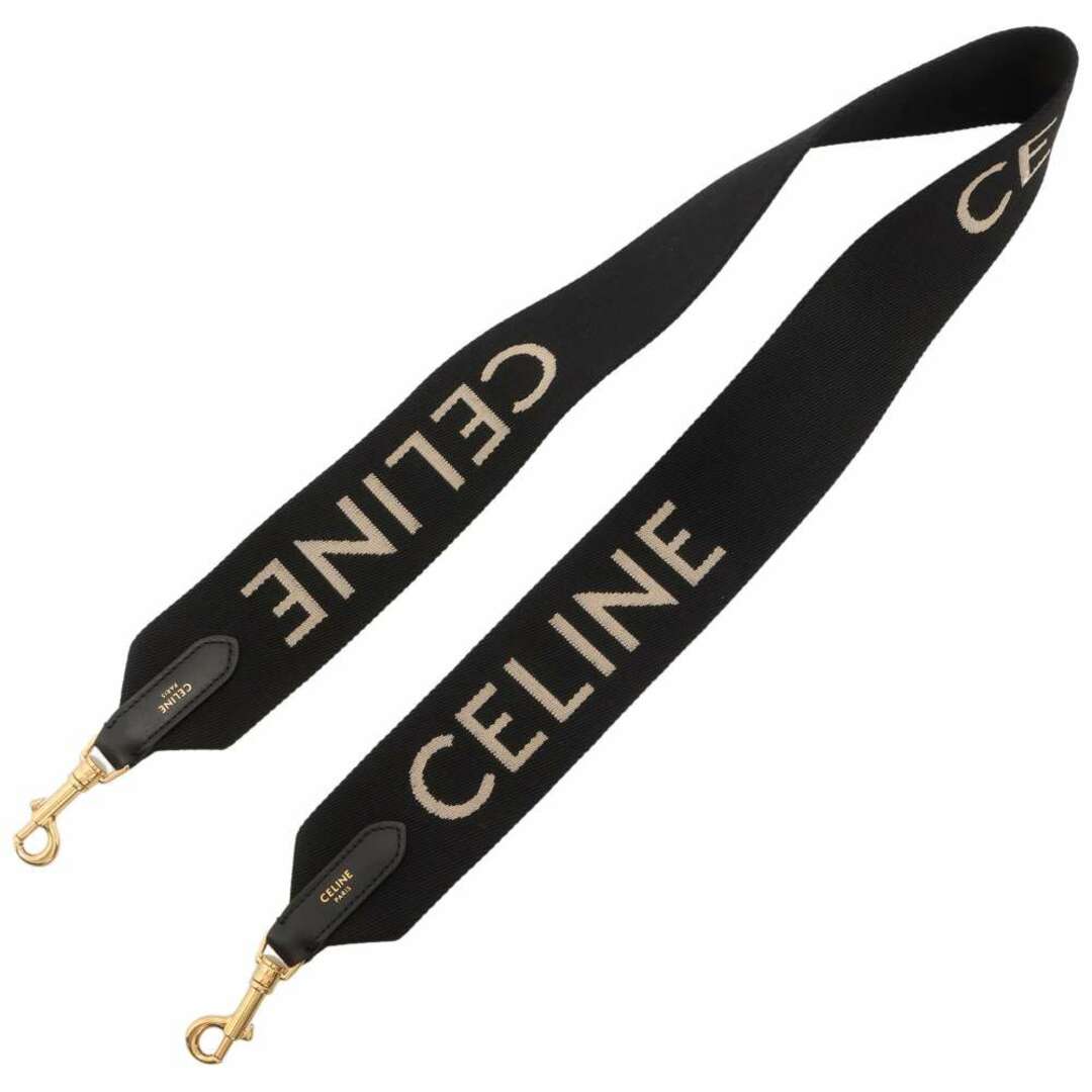 celine(セリーヌ)のセリーヌ ショルダーストラップ ジャカード ロングストラップ ロゴ キャンバス レザー 49S012AEP CELINE バッグアクセサリー 黒 スマホ/家電/カメラのスマホアクセサリー(ストラップ/イヤホンジャック)の商品写真