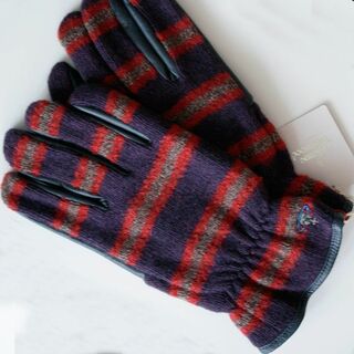 ヴィヴィアンウエストウッド(Vivienne Westwood)の新品 メンズ Mサイズ 異素材 PU/RD 羊革 ヴィヴィアン 手袋(手袋)