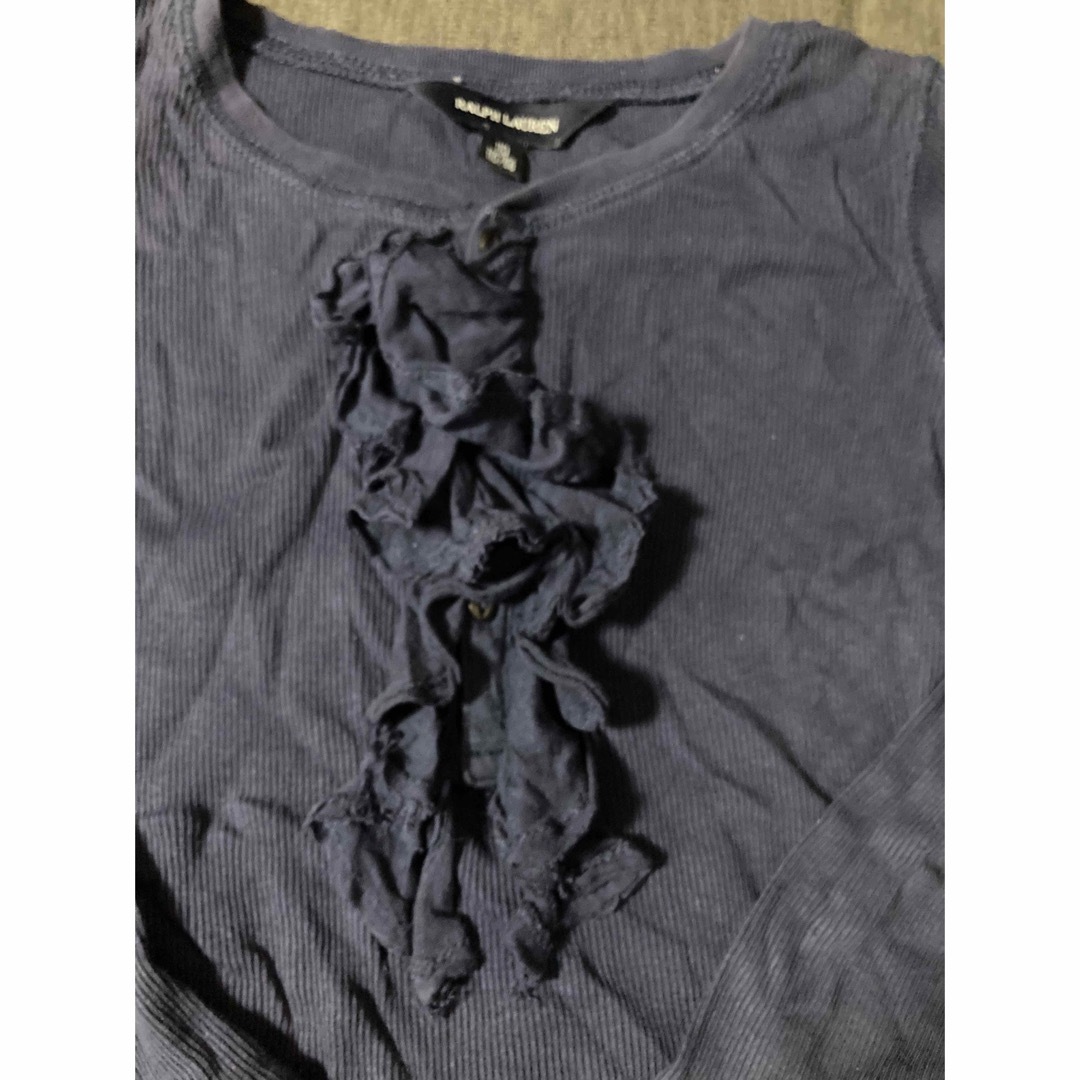 Ralph Lauren(ラルフローレン)の可愛い　ラルフローレン　フリルカットソー　ネイビー　110サイズ キッズ/ベビー/マタニティのキッズ服女の子用(90cm~)(Tシャツ/カットソー)の商品写真