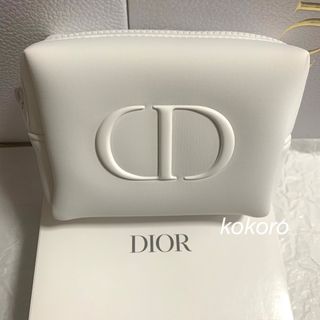 ディオール(Dior)のディオール ポーチ ノベルティ ホワイト ふわふわ スクエア (ポーチ)