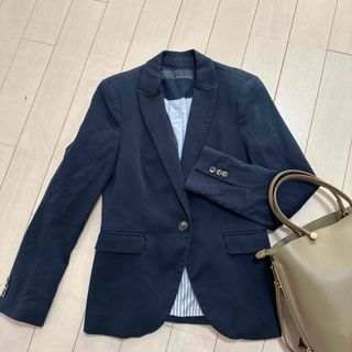 ザラ(ZARA)のZARA BASIC 紺ブレ　テーラードジャケット　Lサイズ　ブレザー　仕事(テーラードジャケット)