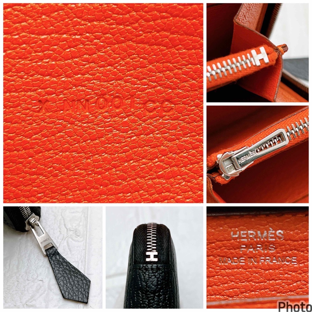 HERMES エルメスアザップオールレザーバイカラー新品同様‼️長財布