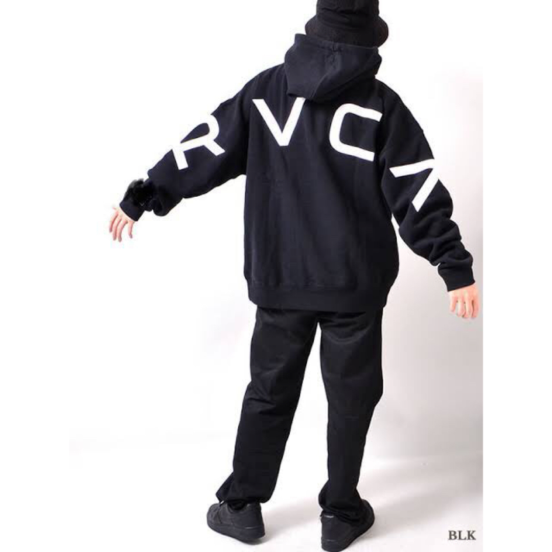 RVCA ルーカ　ジップアップパーカー　オーバーサイズ　ビックロゴ　ブラック