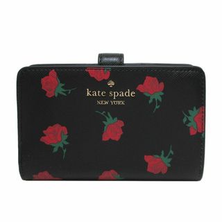 ケイトスペードニューヨーク(kate spade new york)の【新品】ケイトスペード 財布 二つ折り財布 kate spade マディソン ローズ トス プリント ミディアム ウォレット コンパクト 財布 KE640 001(ブラック×マルチカラー)アウトレット レディース MADISON ROSE TOSS PRINTED MEDIUM COMPACT BIFOLD WALLET(財布)