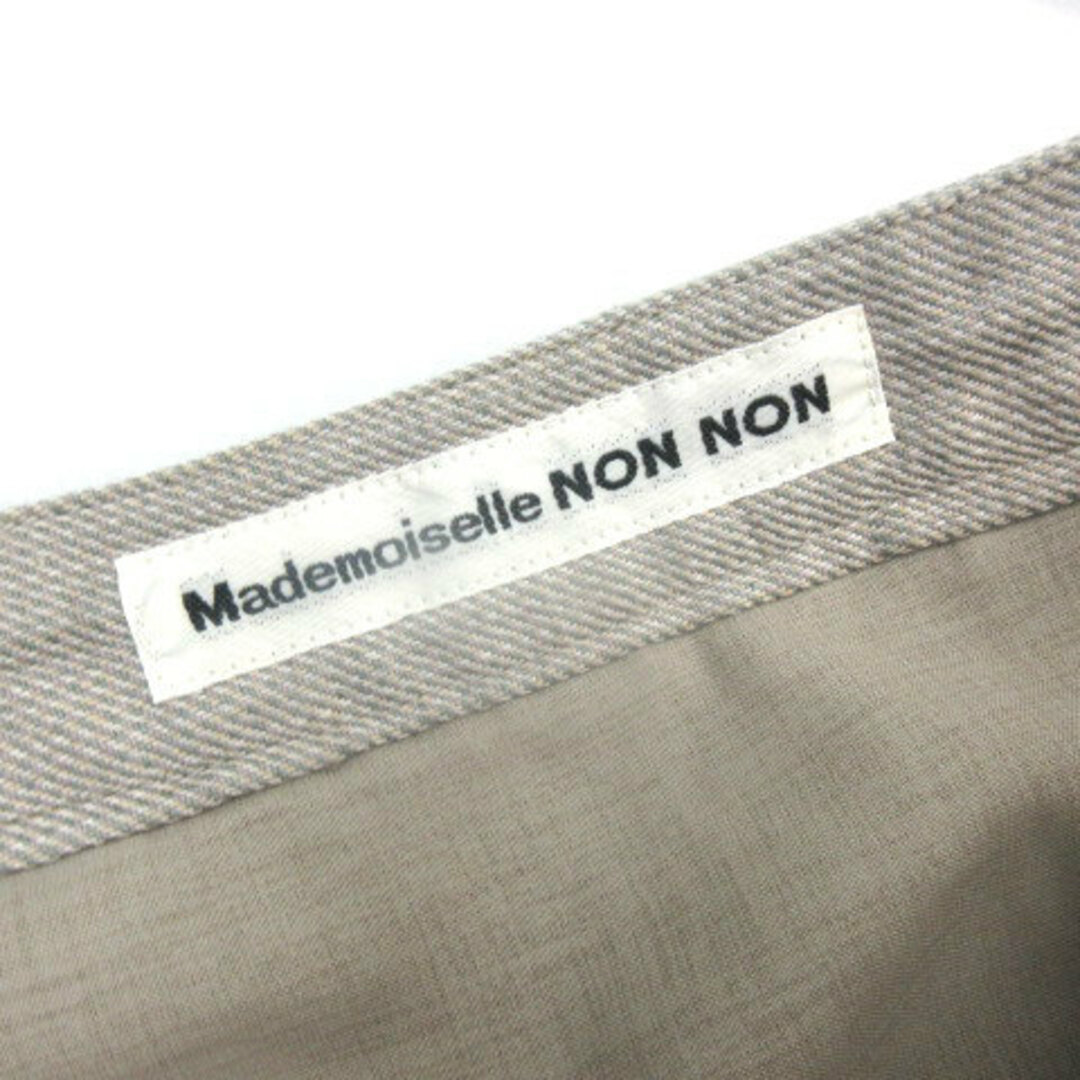 mademoiselle NON NON 膝丈 リネン タック スカート 40L レディースのスカート(その他)の商品写真