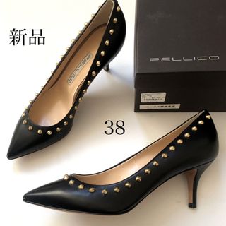 ペリーコ(PELLICO)の国内正規品59,400円 PELLICO ペリーコ スタッズ パンプス 新品38(ハイヒール/パンプス)