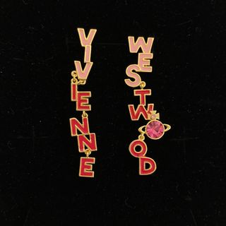 ヴィヴィアンウエストウッド(Vivienne Westwood)のヴィヴィアン　ロゴピアス　ピンク(ピアス)