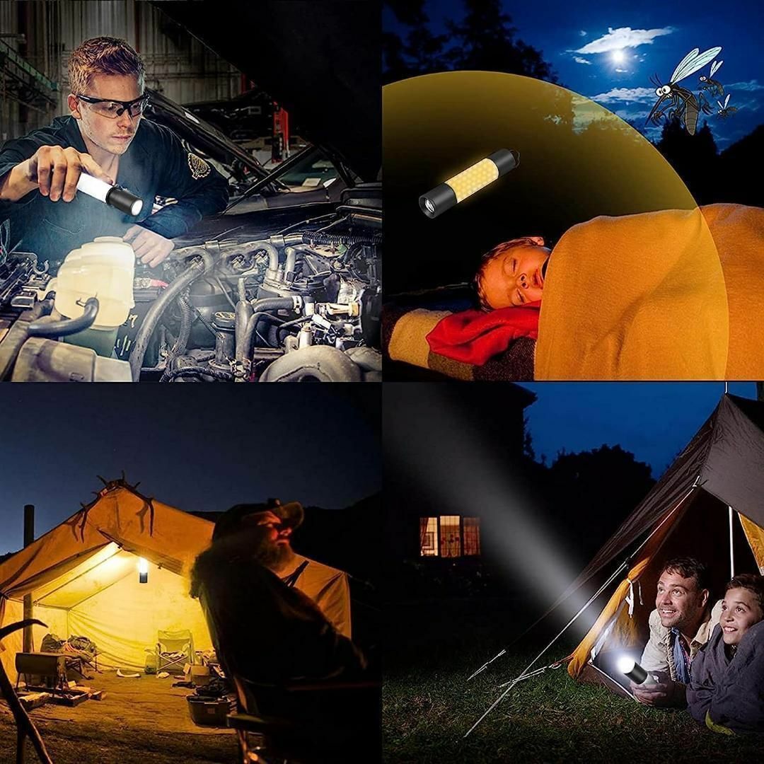 2本 キャンプ 登山 LEDライト ランタン ミニマライト ハンディ 高輝度 メンズのジャケット/アウター(ノーカラージャケット)の商品写真