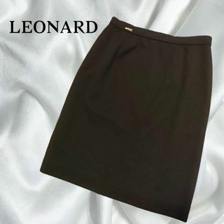 レオナール(LEONARD)のLEONARD　レオナール　ウールスカート　黒(ひざ丈ワンピース)