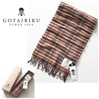 GOTAIRIKU - 《五大陸》箱付新品 アイルランド製上質生地 毛100% チェック柄マフラー