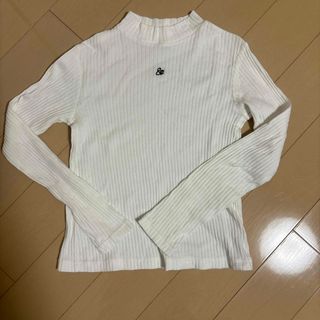 ジーユー(GU)の☆値下げ　GU 長袖　カットソー　ハイネック　140 白　女の子(Tシャツ/カットソー)