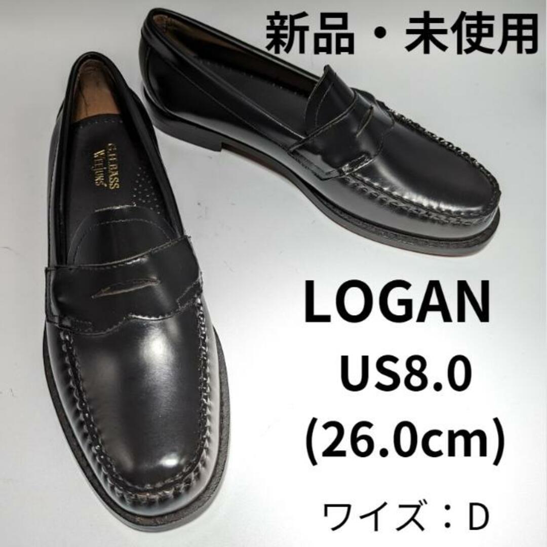 G.H.BASS(ジーエイチバス)の【訳あり】G.H.BASS LOGAN (ローガン)  BLACK 【幅狭 Width:D】 バス ペニーローファー ブラック ≪ＵＳＡ直輸入・正規品≫ US8.0 メンズの靴/シューズ(ドレス/ビジネス)の商品写真