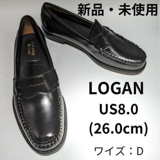 ジーエイチバス(G.H.BASS)の【訳あり】G.H.BASS LOGAN (ローガン)  BLACK 【幅狭 Width:D】 バス ペニーローファー ブラック ≪ＵＳＡ直輸入・正規品≫ US8.0(ドレス/ビジネス)