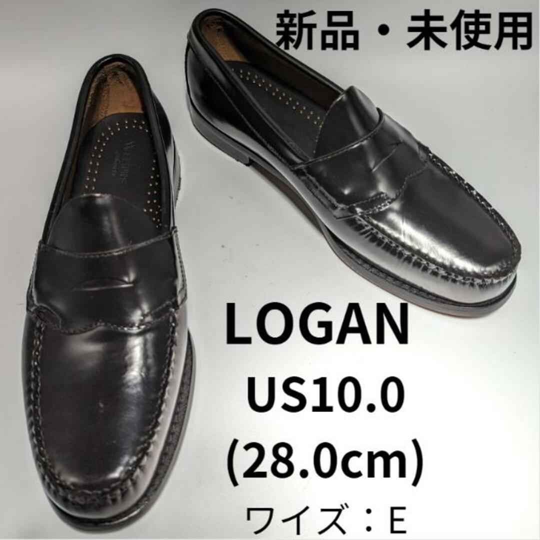 【訳あり】G.H.BASS LOGAN (ローガン)  BLACK 【当社別注・普通幅 Width:E】 バス ペニーローファー ブラック ≪ＵＳＡ直輸入・正規品≫ US10.0