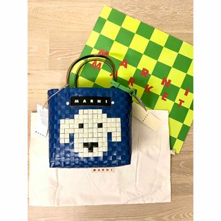 《MARNI》マルニフラワーカフェ ピクニックバッグ 小 青