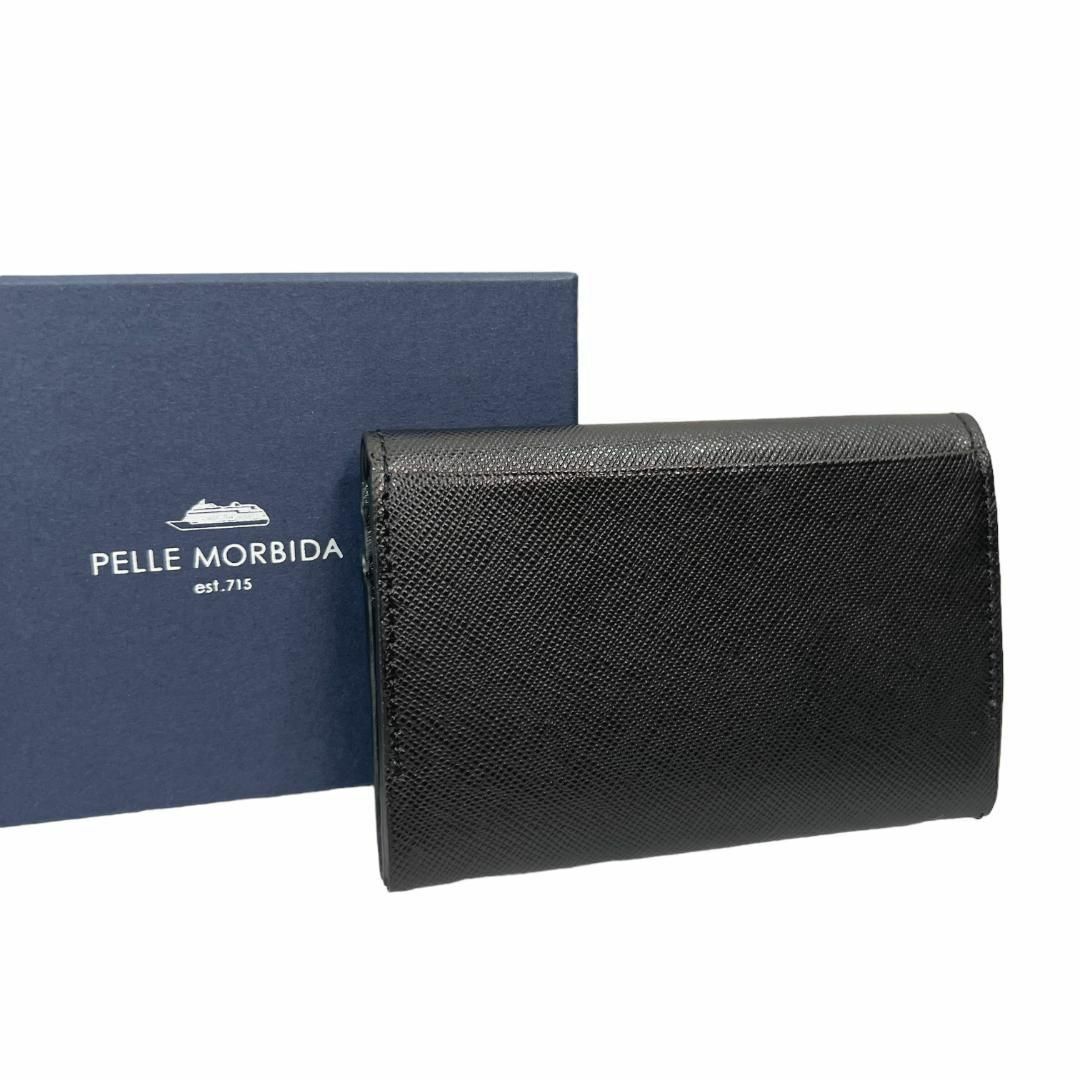 PELLE MORBIDA(ペッレ モルビダ)の【新品】ペッレモルビダ サフィアーノレザー スタッズ カードケース 黒 ブラック メンズのファッション小物(名刺入れ/定期入れ)の商品写真