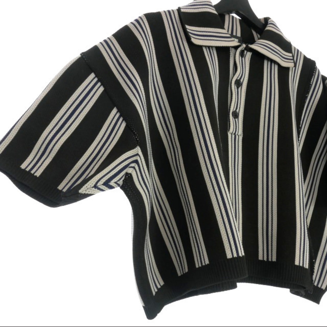 ラフシモンズ 17SS オーバーサイズ クロップド ポロシャツ ブラック 黒