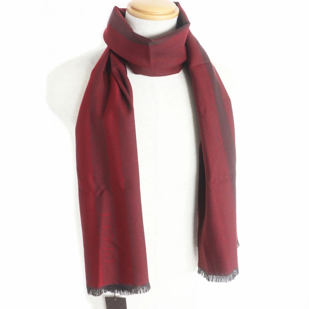 Gucci - 未使用品□GUCCI/グッチ 544628 ヘリンボーン ストライプ ロゴ