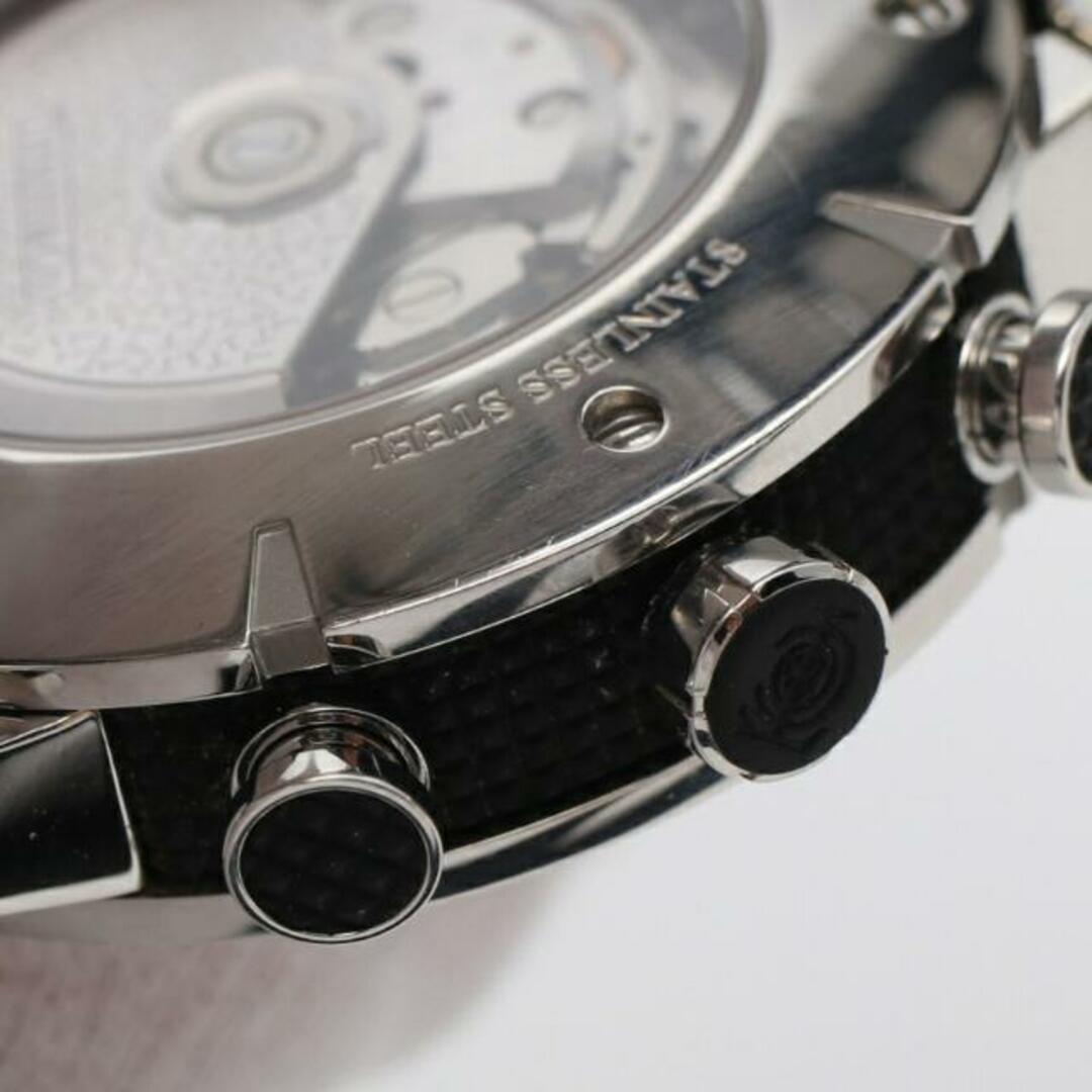 アトラスジェント メンズ 腕時計 自動巻き SS ラバー シルバー ブラック シルバー文字盤 裏スケ