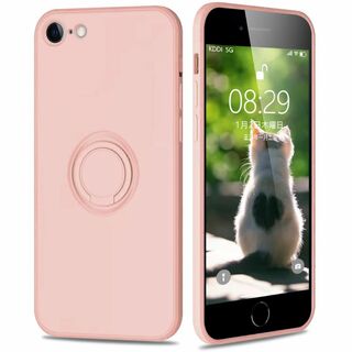【色:ピンク】iPhone SE ケース 第3世代 第2世代 リング ピンク i(その他)