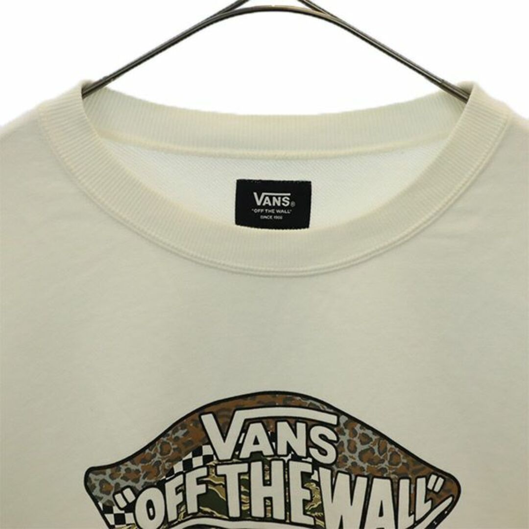 VANS(ヴァンズ)のバンズ プリント 長袖 スウェット L ホワイト VANS トレーナー メンズ 古着 【231031】 メンズのトップス(スウェット)の商品写真