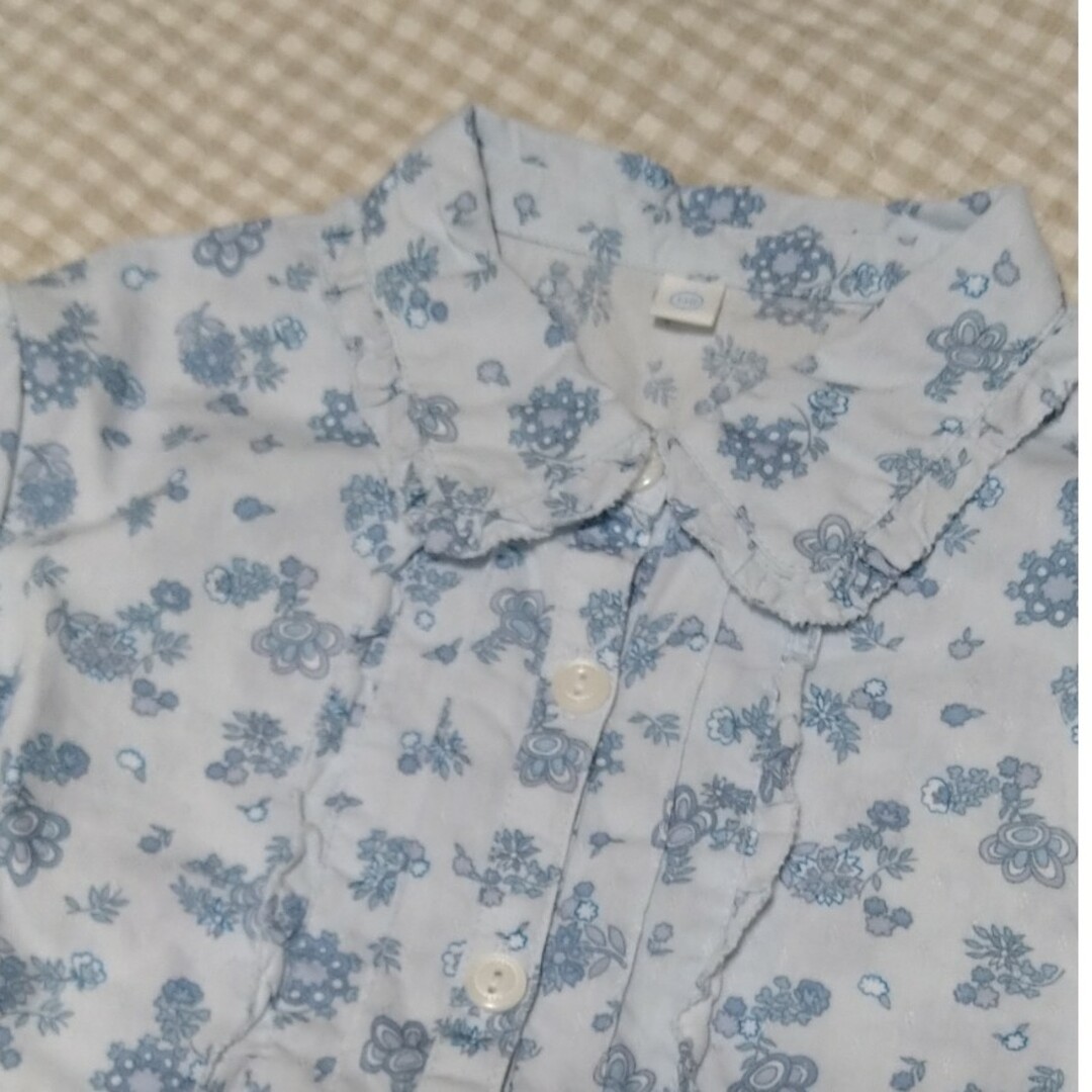 UNIQLO(ユニクロ)の花柄シャツ　ユニクロ　110 キッズ/ベビー/マタニティのキッズ服女の子用(90cm~)(ブラウス)の商品写真