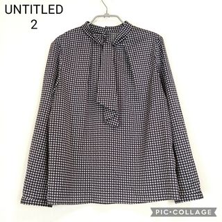 アンタイトル(UNTITLED)のみっちゃん様専用になります UNTITLEDジオメ柄ボウタイブラウス(シャツ/ブラウス(長袖/七分))