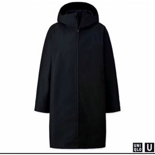 ユニクロ(UNIQLO)のUNIQLO U ユニクロユー 19SSブロックテックコート 黒 Lサイズ 新品(ステンカラーコート)