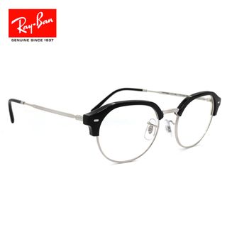 レイバン(Ray-Ban)の【新品】 レイバン メガネ 眼鏡 rx7229 2000 53mm Ray-Ban 眼鏡 メンズ レディース ユニセックス rb7229 ボストン ブロー タイプ 型 メタル フレーム めがね 大きめ 大きい Lサイズ 幅 幅広 黒ぶち(サングラス/メガネ)